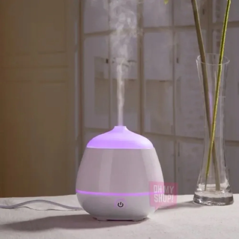Aromatherapy Essential Oil Diffuser & Humidifier Color LED Lights Mini USB White